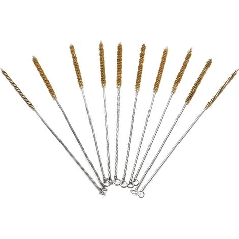 Lot de 10 brosses de nettoyage en fil de laiton de 6 mm de diamètre pour tube bouteille, tuyau, soudure, scories et rouille (1/5)