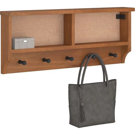 Perchero de pared SANDNES madera maciza de pino 87x12x35 cm vidaXL
