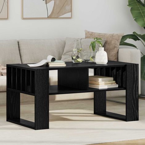 Couchtisch Schwarz Eichen-Optik 92 x 49,5 x 45 cm Holzwerkstoff