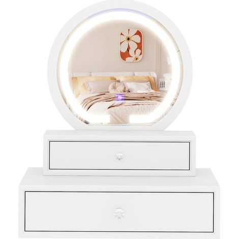 Makeup Mirror with 2 Drawers, 51x26x59 cm, White (1/5)
