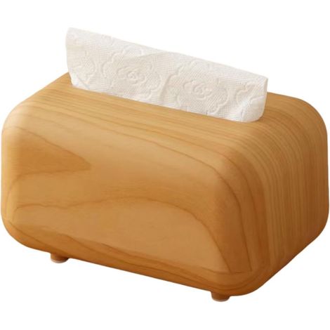 Boîte de rangement pour serviettes antidérapante imprimée sur bois 1 pièce Boîte à mouchoirs Boîte à mouchoirs simple style rotin pour le salon Boîte à mouchoirs tressée Marron 18 x 12 x 10 cm avec co (1/4)