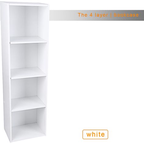 Bücherregal mit 4 Ablagen, Aufbewahrungsregal aus Holz, verstellbare Bücherregale (1/5)