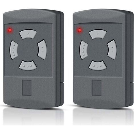 Lot de 2 Télécommandes pour Porte de Garage - 40,685 MHz - Compatible avec Hörmann HSM4-40, HSM2-40, HS2-40, HS4-40, HSE2-40, HSE4-40, Bouton Gris - 4 Canaux (1/5)