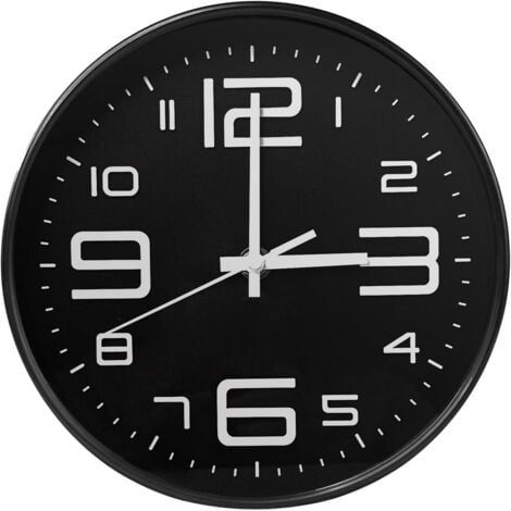 Horloge murale ronde, 30 cm, moderne, à quartz, silencieuse, sans tic-tac, horloge murale décorative, haute précision, facile à lire, pour bureau (1/5)