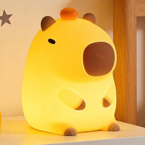 Veilleuse Rechargeable en Silicone Capybara - Lampe LED à Intensité Variable avec Minuterie 20 Min pour Chambre d'Enfant (1/5)