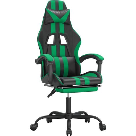 Maison Exclusive - Sedia da Gaming con Poggiapiedi Nero e Verde in Similpelle (1/5)
