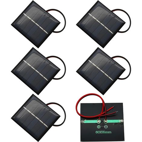 celle micro mini per pannelli solari da 60x55 mm, modulo mini pannello solare da 3 V 0,55 W per energia solare, fai da te domestico, progetti scientifici, giocattoli, caricabatterie