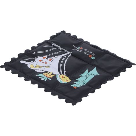 Atmungsaktive, hygienische Kühlmatte, schweißabweisendes Sitzkissen mit Cartoon-Motiv für Sommer, Zuhause und Studentenwohnheim, schwarz (1/5)