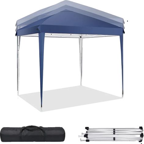 Toldo desplegable, impermeable, de altura regulable, azul oscuro. (1/2)