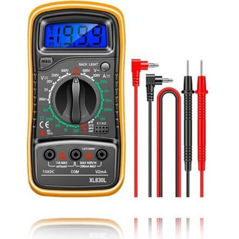 Digital Multimeter Voltmeter - Digital Multimeter - Voltmeter with Dual Fuse - Portable Multimeter with LCD Display AC/DC/DC Voltage, Resistance, Continuity, Frequency (1/5)