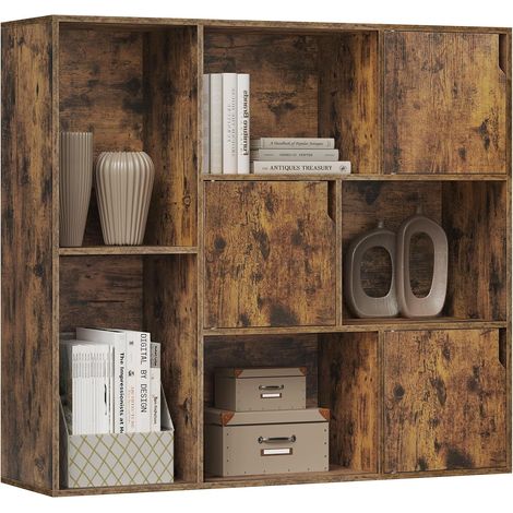 WOLTU Libreria a 8 Cubi, Scaffale Portaoggetti di Legno, Organizzatore Autoportante per Ufficio, Soggiorno, Camera da Letto, Marrone Rustico