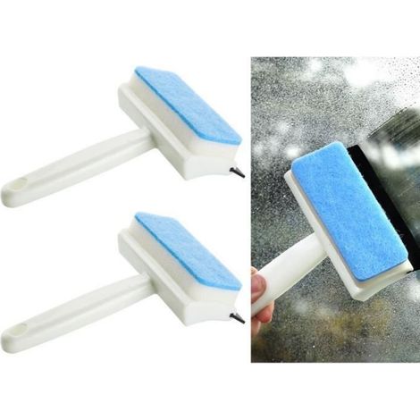 2x Raclette de douche, PP et caoutchouc naturel, poignée ergonomique, pour salle de bain, miroir, fenêtre (1/4)