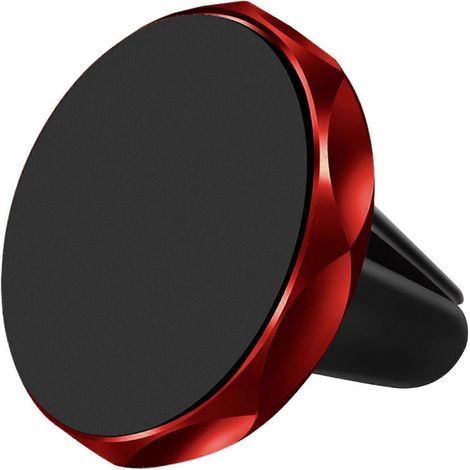 Support magnétique pour téléphone de voiture, adapté aux grilles d'aération de la climatisation, forte attraction magnétique de la plaque métallique, rotatif et réglable, peinture rouge chinoise. (1/5)