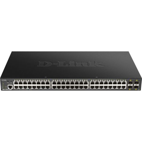 D-Link DGS-1250-52XMP commutateur réseau Géré L3 Connexion Ethernet, supportant l'alimentation via ce port (PoE) Noir