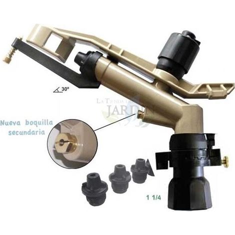 Cañón de riego Dallas ajustable 1 1/4'' - Alcance 16 a 26 metros para riego agrícola profesional