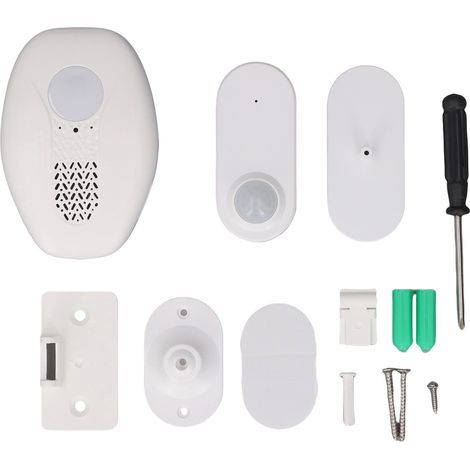 Infrarot-Türklingel, 30 m Reichweite, 80 dB, einstellbare Lautstärke, Ein-Tasten-Bedienung, Stummschaltfunktion, Alarm für Zuhause und Geschäft (1/5)