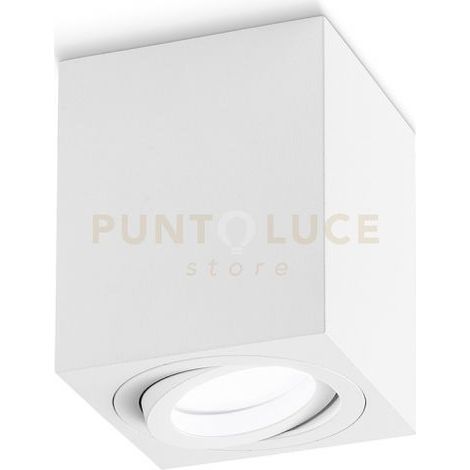 GFA331- FARETTO H. 9,6CM QUADRATO BIANCO ORIENTABILE IN ALLUMINIO 1 LUCE ATTACCO GU10