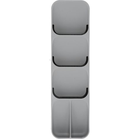 Boîte de rangement pour couverts de cuisine, tiroir organiseur avec séparateurs pour cuillères et ustensiles, plateau compartimenté en plastique.