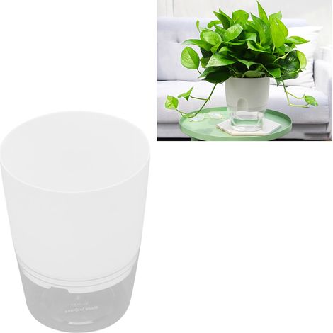 Lot de 3 pots de fleurs à absorption d'eau automatique pour plantes vertes, système créatif de stockage d'eau à double couche, boîte en papier kraft (lot de 3) (1/5)