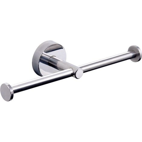Portarotolo bagno design doppio gancio in acciaio inox lucido  MIRA-C kamalu