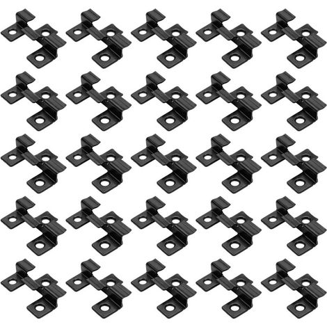Confezione da 100 clip in acciaio di precisione – Nere – 40 x 24 x 6 mm – Altezza di serraggio 6 mm – Per il montaggio di tavole e lastre per pavimentazione, fissaggio invisibile