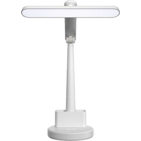 Lampe de bureau blanche avec protection oculaire, lampe de lecture LED, lampe de bureau à intensité variable avec port de chargement USB, 3 modes d'éclairage, 4 niveaux de luminosité, lampe tactile po