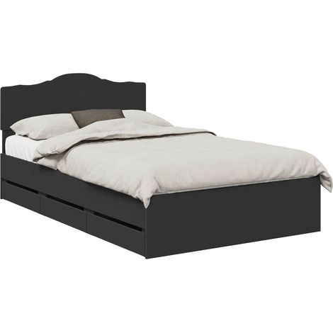 Maison Exclusive - Bettrahmen mit Schubladen Schwarz 120 x 190 cm