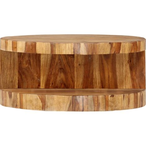 Maison Exclusive - Tavolino da Salotto Rotondo 65x30 cm Legno Massello di Acacia (1/5)
