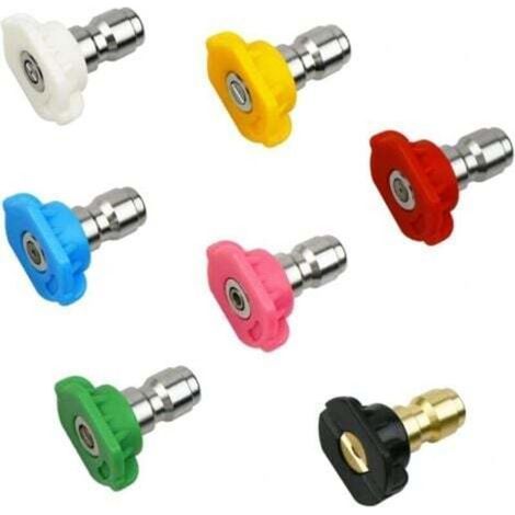 A set of 7 quick-release, 6.35 mm quick-connect rotating nozzles, primarily intended for car and garden cleaning. (1/4)
