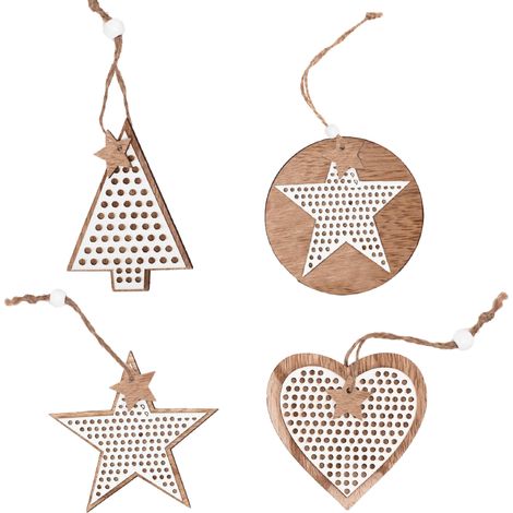 WEIHNACHTSDEKORATION KL-21X17 SET 4SZT BEIGE