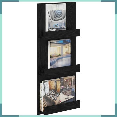 Étagère à magazines - 899512 - Chêne noir - 3 étagères - 43 x 11 x 102 cm (1/5)
