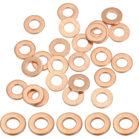 Joint Cuivre M4, 25 Pièces 4mm ID 8mm OD 1mm D'Épaisseur Rondelle Plate Métrique pour Vis Boulon Bouchons de Carter de Vidange (1/5)