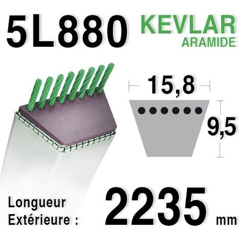 Courroie 5L880 - 5L88 SABO 29838 - a48083 MOREL 700136 HONDA 76182-758-720 (1/2)