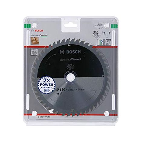 Bosch PRO Wood cordless lama per seghe circolari 190 x 1,6 x 20 mm - 2608837705 (1/4)
