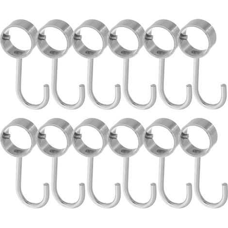 Lot de 12 crochets pour penderie cintres tubulaires en acier (1/5)