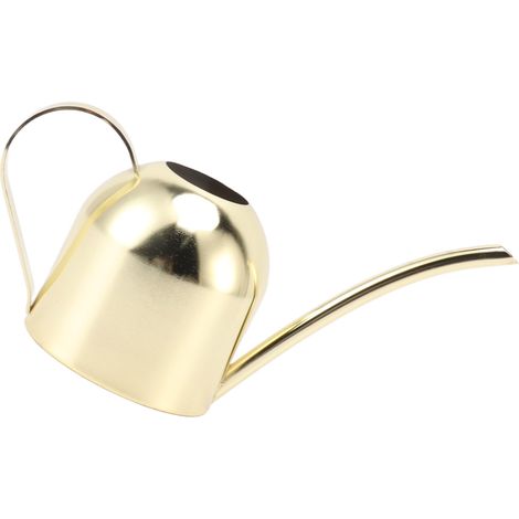 Arrosoir en acier inoxydable grande capacité long bec pour arrosage intérieur extérieur jardin plante maison or (1/5)