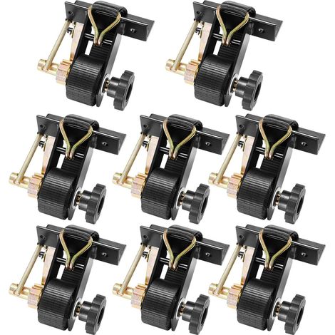 Sangle à Cliquet Galerie de Toit 38,1 mm x 2,25 m Sangles d'Arrimage Barres de Toit Lot de 8 pour Attacher Chargement, avec Support de Tube Carré Noir Crochets en J Capacité de Charge 226,8 kg (1/5)