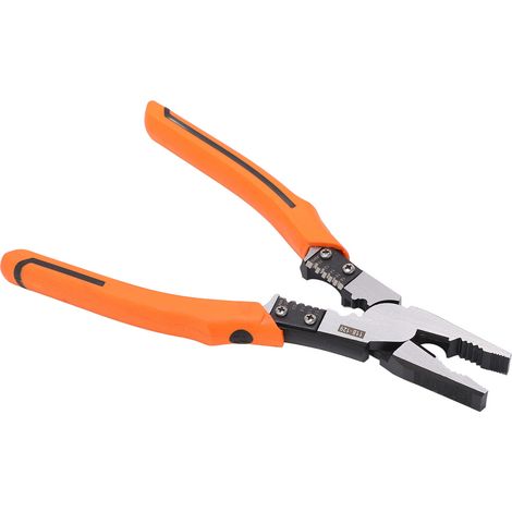 Pince à dénuder orange, coupe rapide incisive, poignée antidérapante, économie d'effort, câbles, pince étau (1/5)