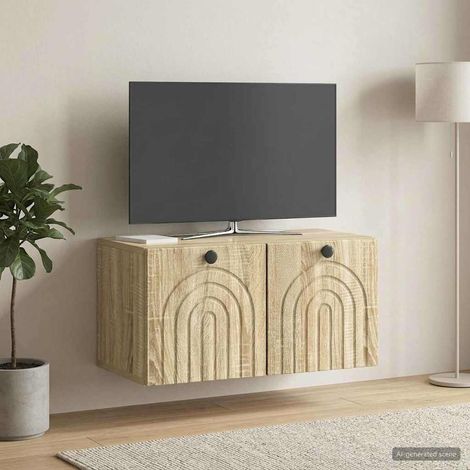 Wandmontierter TV-Schrank Sonoma-Eiche 59,5 x 31 x 30 cm (1/5)