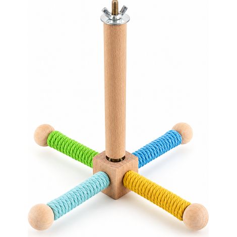Croix cube multicolore perchoir perroquet rotatif cage oiseau (1/5)