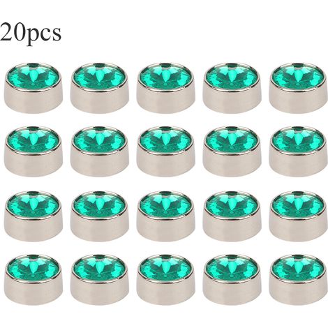 20 Études Rivets Ronds en Alliage pour DIY Chaussures Vêtements Sacs Décoration + 20 Rondelles 12mm Cyan (1/5)