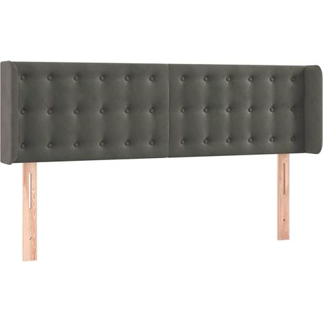 Maison Exclusive - Cabecero de terciopelo gris oscuro 147x16x78/8 (1/5)