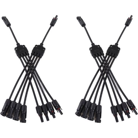 Packung mit 2 parallelen Y-Adapterkabeln für Photovoltaik-Solarmodule, Stecker/Buchse, IP67, 1000 V DC, PV LTY4, wasserdichtes Verbindungskabel (1/5)