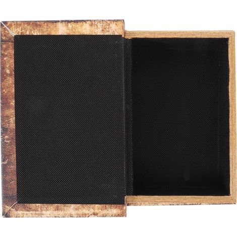 Boîte à Bijoux de Livre Vintage en Bois et Pu, Facile à Utiliser, Rangement Clé Sécurisé pour Maison, Décoration Rétro Élégante (1/5)