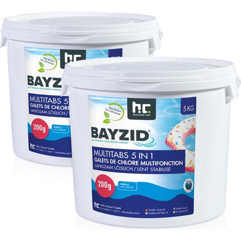 2x 5 kg BAYZID® Multitabs 200g 5in1 für Pools