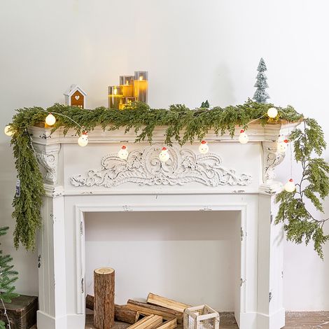 Guirlande De Cèdre Artificielle - 183 cm - Pour Décoration De Noël Et Hiver - Pour Cheminée Et Manteau - 1 Pièce (1/5)