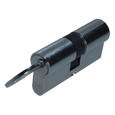 Ouvre&Déco – Cylindre de serrure laiton nickelé 30x30 mm – Double entrée avec 5 goupilles – 3 clés fournies – Niveau de sécurité 1