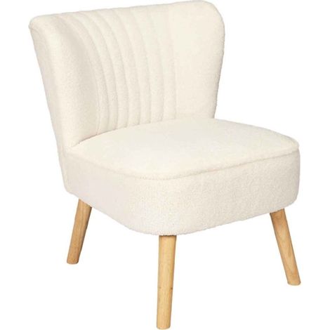 Fauteuil Scandinave Design "Erika" 72cm Blanc (1/5)