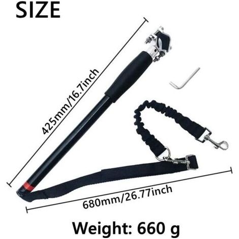 NALOOKAMIC  Laisse de vélo mains libres pour chien, laisse de dressage pour chien, facile à attacher et à retirer, pour le cyclisme et le dressage des animaux, le jogging, laisse réglable pour chiot