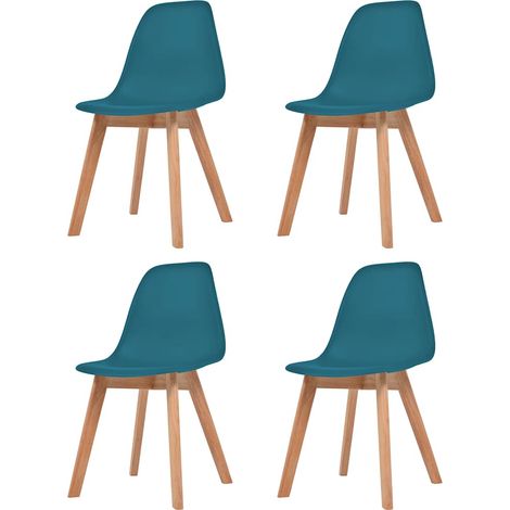 Lot de 4 Chaises de salle à manger - Chaises à dîner Turquoise Plastique BV400467 - BonneVie (1/5)